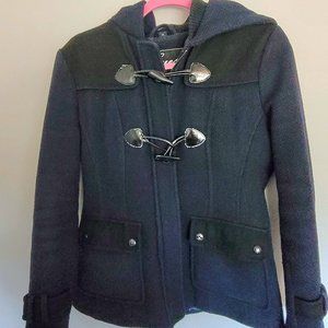 Guess Women's Wool Hooded Winter Peacoat